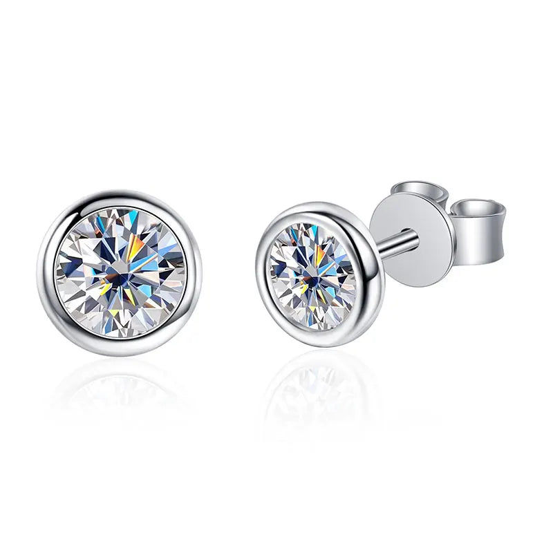 18K WHITE GOLD PLATED VVS1 DIAMOND MOISSANITE - PURE ELEGANCE EARRINGS