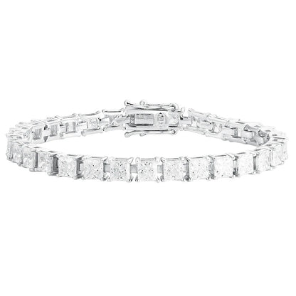 18K WHITE GOLD PLATED VVS1 DIAMOND MOISSANITE - PRINCESS CUT BRACELET