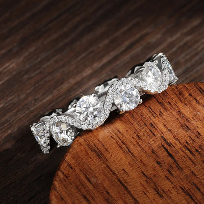 18K WHITE GOLD PLATED VVS1 DIAMOND MOISSANITE - MARQUISE II RING