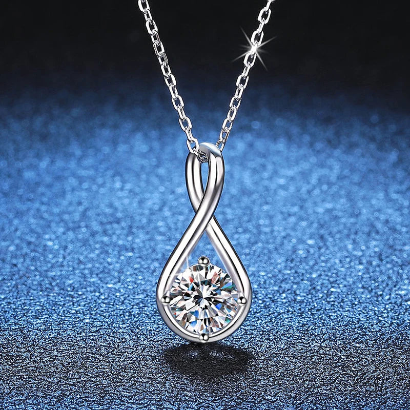 18K WHITE GOLD PLATED VVS1 DIAMOND MOISSANITE - 1CT  ETERNITY NECKLACE