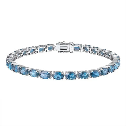 NATURAL LONDON BLUE TOPAZ OVAL RIVIERA - LONDON BRACELET