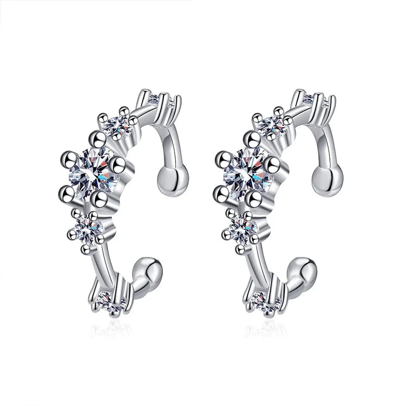 18K WHITE GOLD PLATED VVS1 DIAMOND MOISSANITE - LUXE PETAL EARRINGS