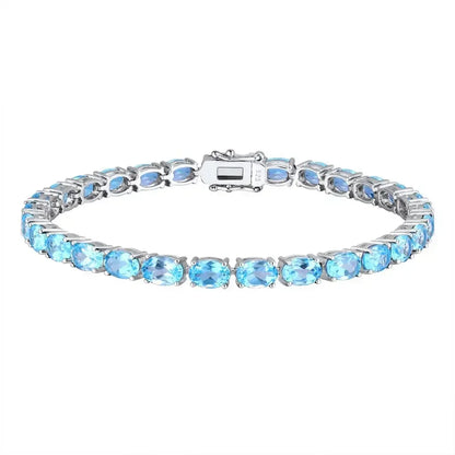 NATURAL SWISS BLUE TOPAZ OVAL RIVIERA - SWISS BLUE BRACELET