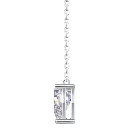 18K WHITE GOLD PLATED VVS1 DIAMOND MOISSANITE - 2CT SOLITAIRE NECKLACE