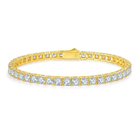 18K GOLD PLATED RIVIERA VVS1 DIAMOND MOISSANITE - INFINITE SPARK BRACELET