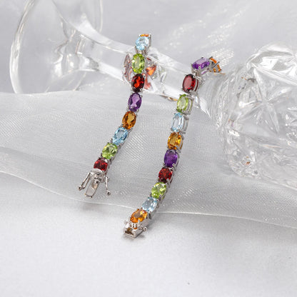 NATURAL GEMSTONE COLOURFUL RIVIERA - GALAXY BRACELET