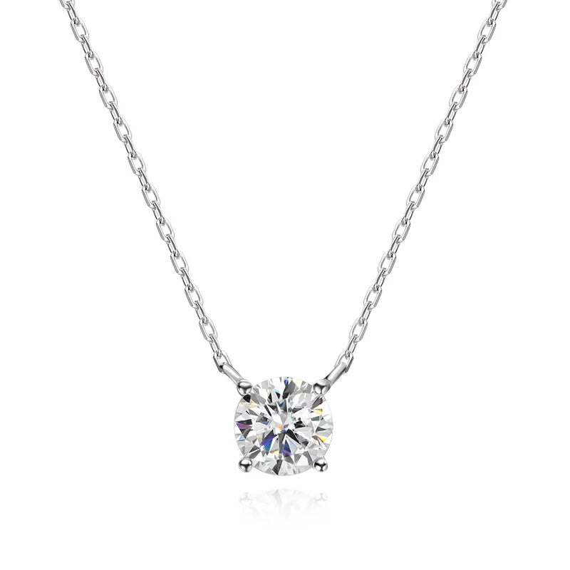 18K GOLD PLATED VVS1 DIAMOND MOISSANITE - 2CT SOLITAIRE NECKLACE