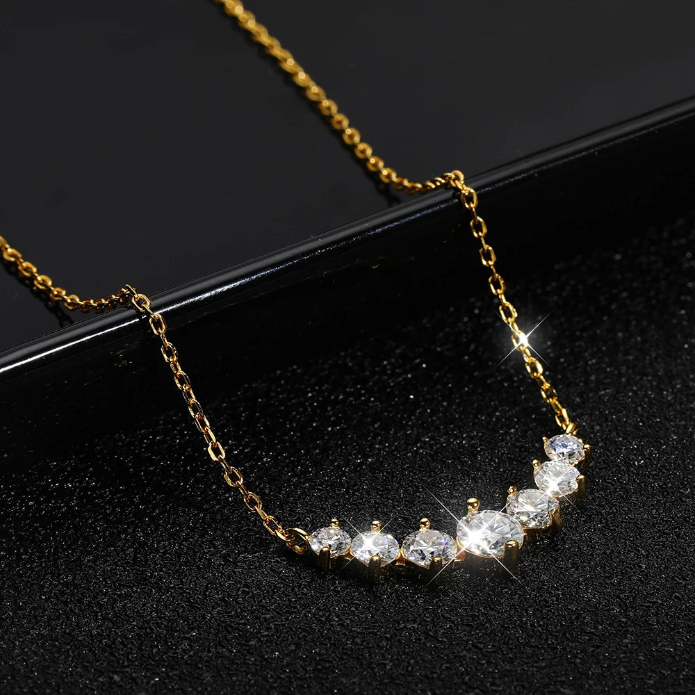 18K GOLD PLATED VVS1 DIAMOND MOISSANITE - GLOW NECKLACE