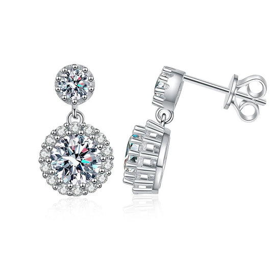 18K WHITE GOLD PLATED VVS1 DIAMOND MOISSANITE - STARLIGHT EARRINGS