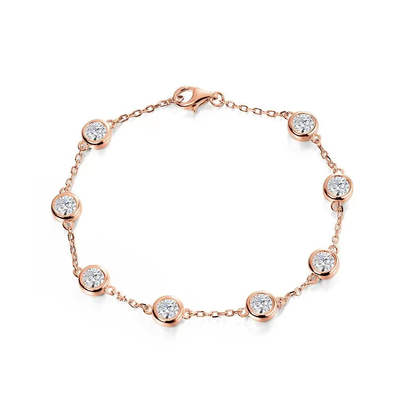 18K GOLD PLATED VVS1 DIAMOND MOISSANITE BRACELET - BUBBLE BRACELET