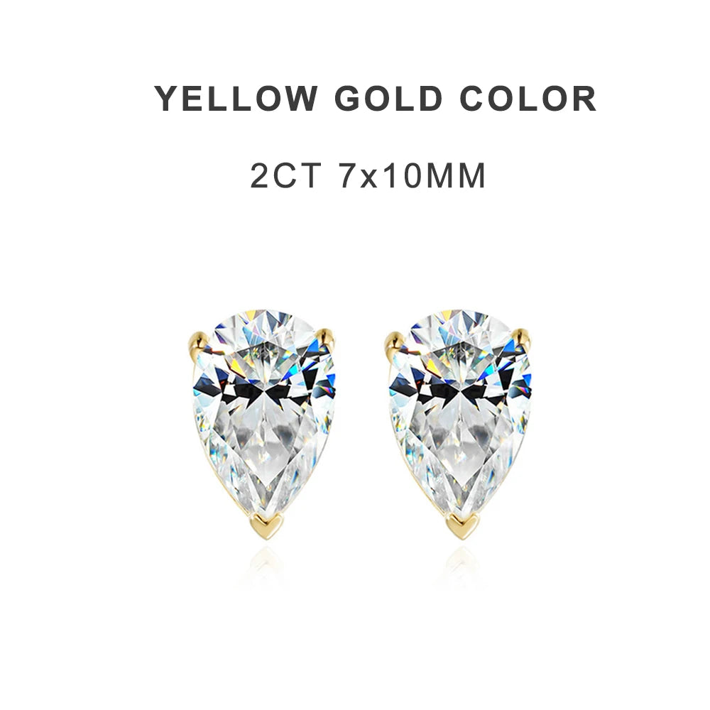 18K YELLOW GOLD PLATED VVS1 DIAMOND MOISSANITE - AURORA EARRINGS