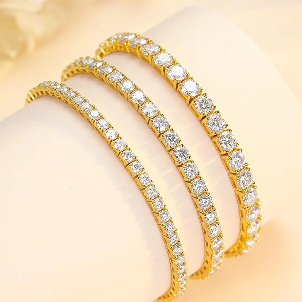 18K WHITE GOLD RIVIERA VVS1 DIAMOND MOISSANITE - INFINITE SPARK BRACELET