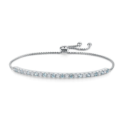 SILVER FINE - AQUAMARINE BRACELET