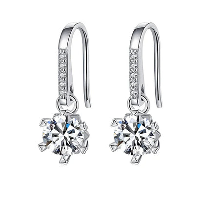 18K WHITE GOLD PLATED VVS1 DIAMOND MOISSANITE - WHISPERING EARRINGS