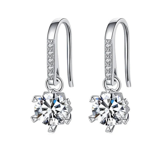 18K WHITE GOLD PLATED VVS1 DIAMOND MOISSANITE - WHISPERING EARRINGS