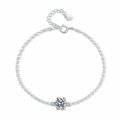 18K WHITE GOLD PLATED VVS1 MOISSANITE - 1CT SOLITAIRE BRACELET