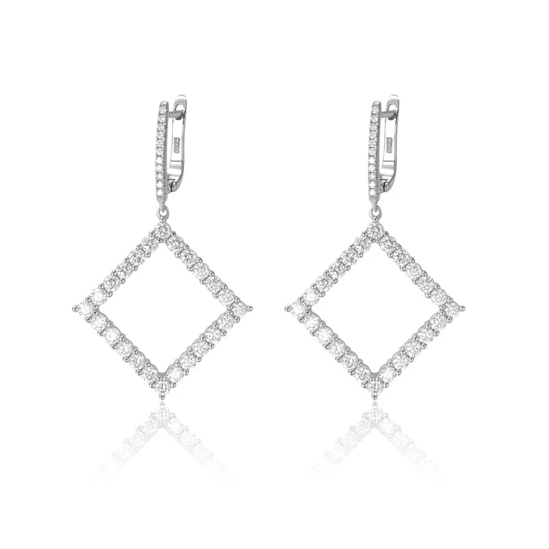 18K WHITE GOLD PLATED VVS1 DIAMOND MOISSANITE - PEAR EARRINGS