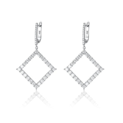 18K WHITE GOLD PLATED VVS1 DIAMOND MOISSANITE - ROUND EARRINGS