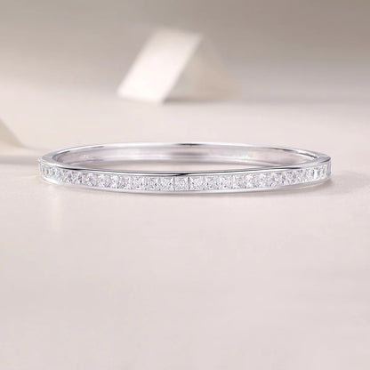 18K WHITE GOLD PLATED VVS1 DIAMOND MOISSANITE - ORBIT BRACELET