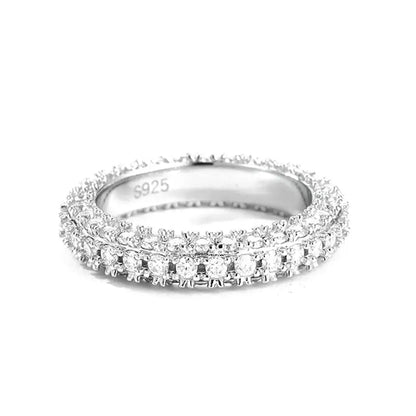 18K WHITE GOLD PLATED VVS1 DIAMOND MOISSANITE - WEDDING RING