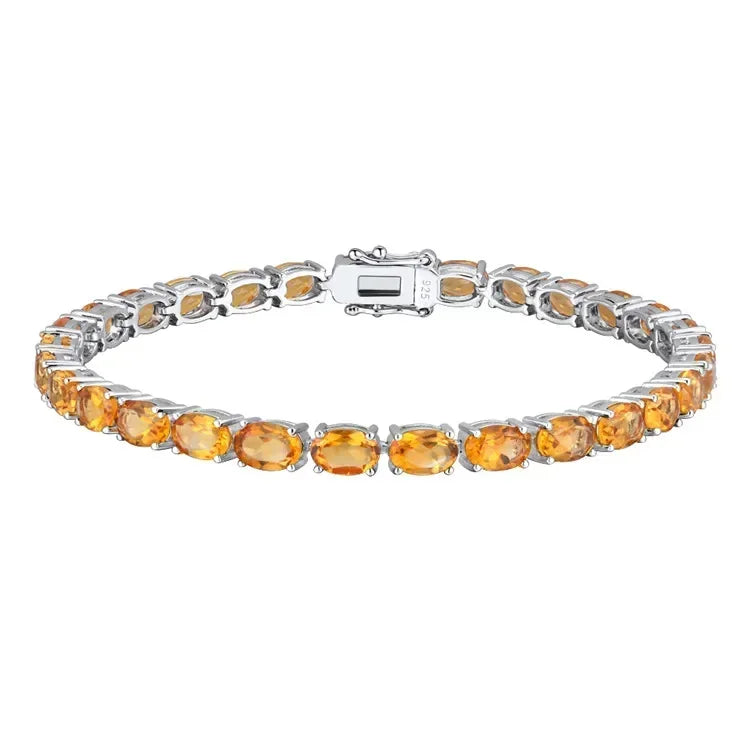 NATURAL CITRINE OVAL RIVIEIRA - CELESTIAL BRACELET