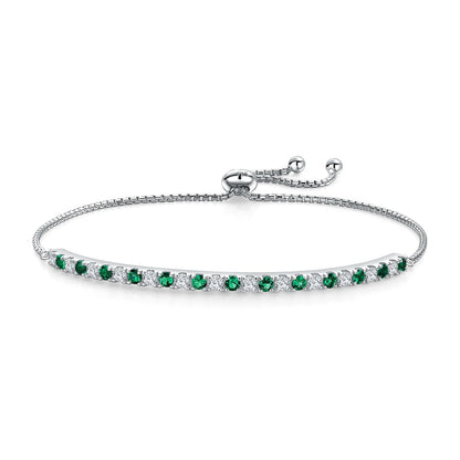 SILVER FINE - EMERALD BRACELET