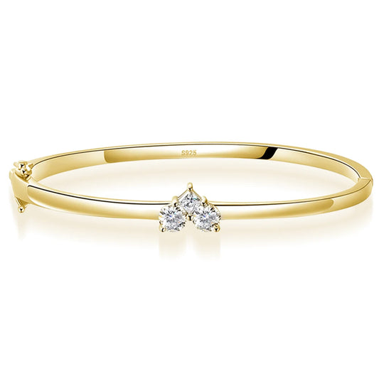 18K YELLOW GOLD PLATED VVS1 MOISSANITE DIAMOND - NOBLE HEART BRACELET