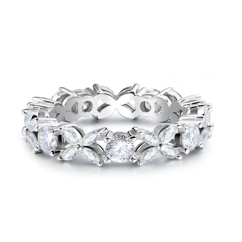 18K WHITE GOLD PLATED VVS1 DIAMOND MOISSANITE - MARQUISE RING