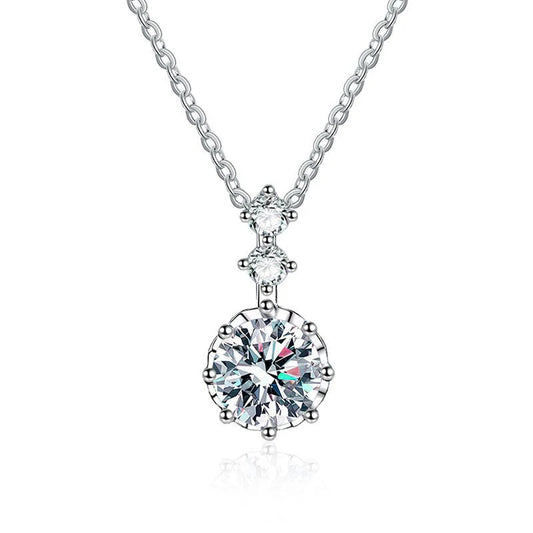 18K WHITE GOLD PLATED VVS1 MOISSANITE - LUNAR NECKLACE