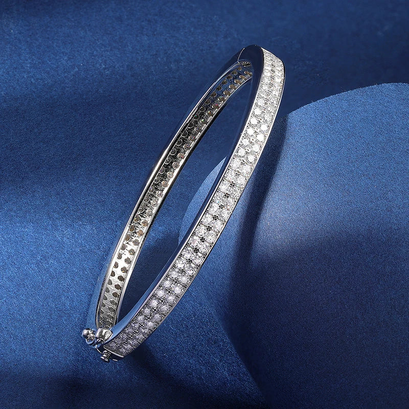 18K WHITE GOLD PLATED VVS1 MOISSANITE - LIGHT RING BRACELET