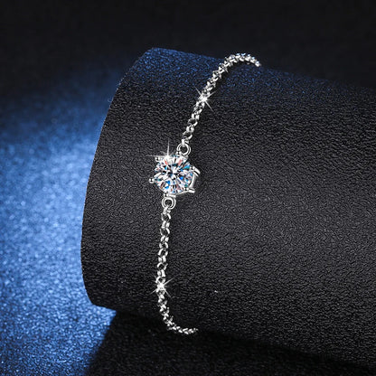 18K WHITE GOLD PLATED VVS1 MOISSANITE - 1CT SOLITAIRE BRACELET