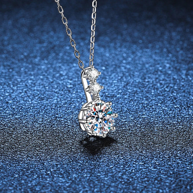 18K WHITE GOLD PLATED VVS1 MOISSANITE - LUNAR NECKLACE