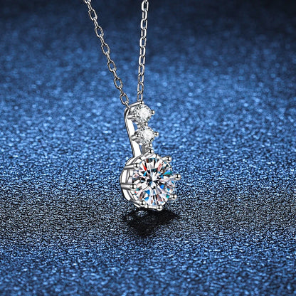 18K WHITE GOLD PLATED VVS1 MOISSANITE - LUNAR NECKLACE