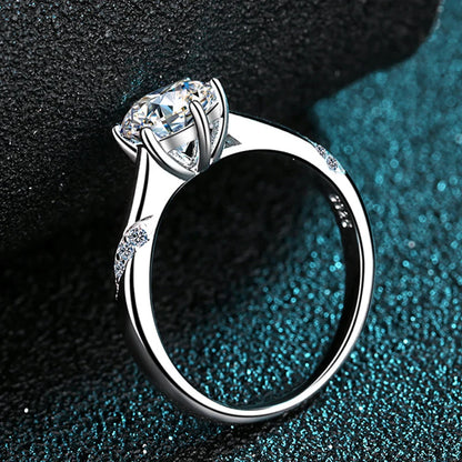 18K WHITE GOLD PLATED VVS1 DIAMOND MOISSANITE - ENGAGEMENT RING