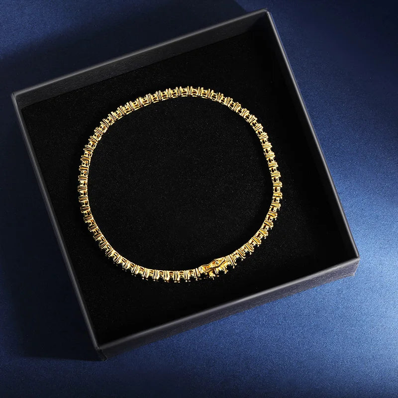 18K GOLD PLATED RIVIERA BLACK MOISSANITE - MIDNIGHT BRACELET