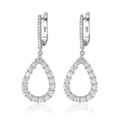 18K WHITE GOLD PLATED VVS1 DIAMOND MOISSANITE - ROUND EARRINGS