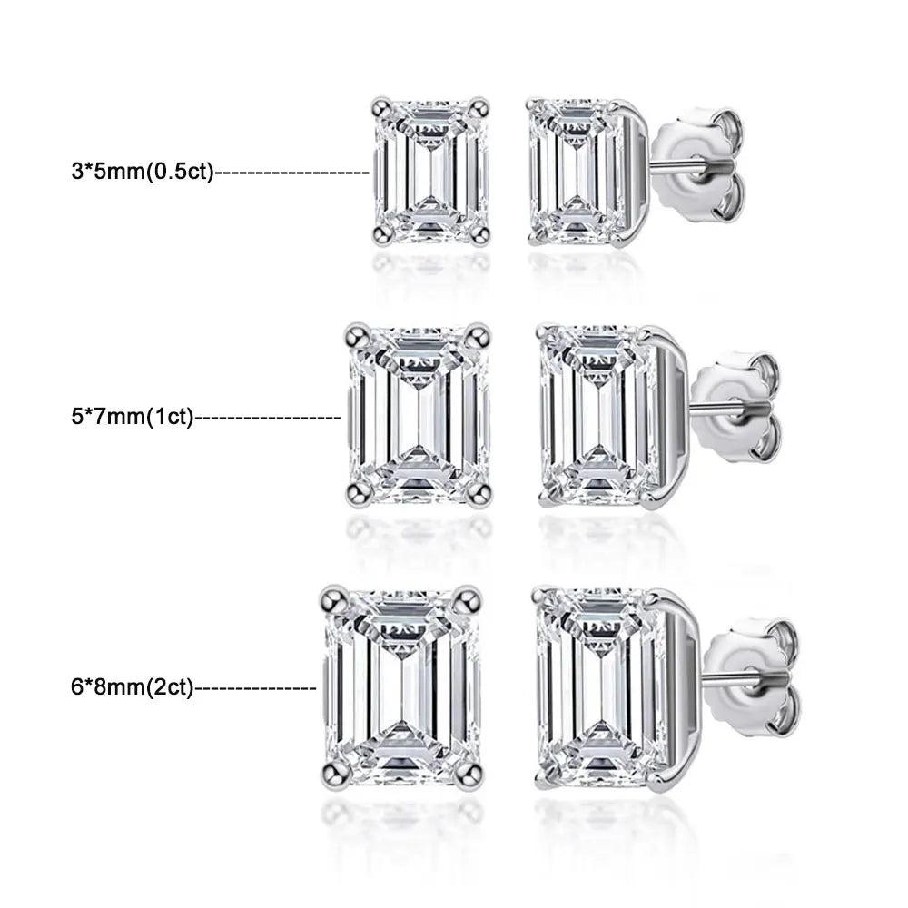 18K WHITE GOLD PLATED VVS1 DIAMOND MOISSANITE - CUBIC EARRINGS