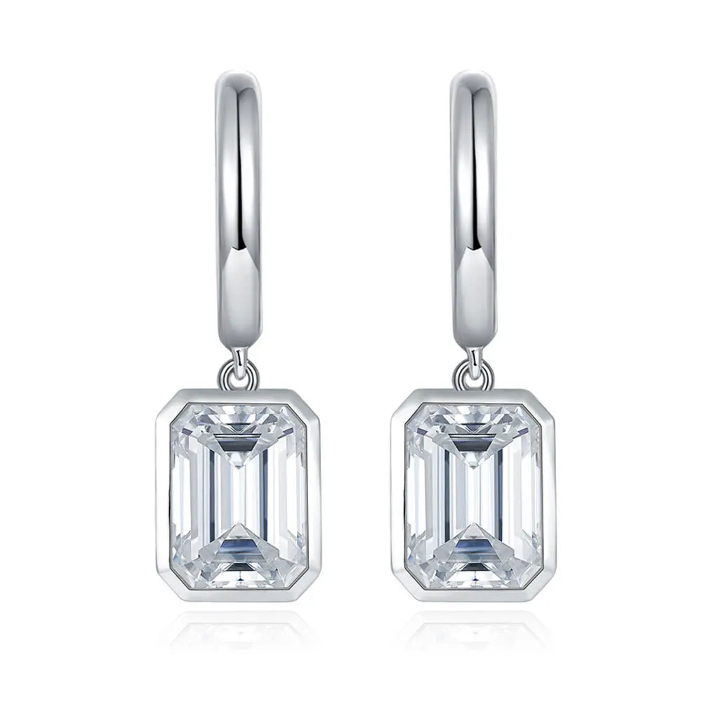 18K WHITE GOLD PLATED VVS1 DIAMOND MOISSANITE - CUBIC II EARRINGS