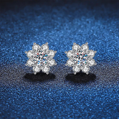 18K WHITE GOLD PLATED VVS1 DIAMOND MOISSANITE - MYSTIC PETALS EARRINGS