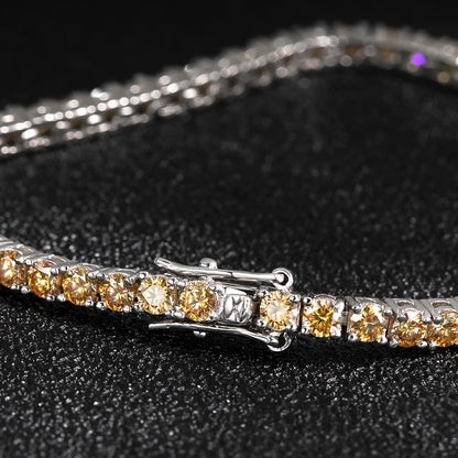 18K WHITE GOLD PLATED VVS1 YELLOW MOISSANITE - DRAGON HEART BRACELET