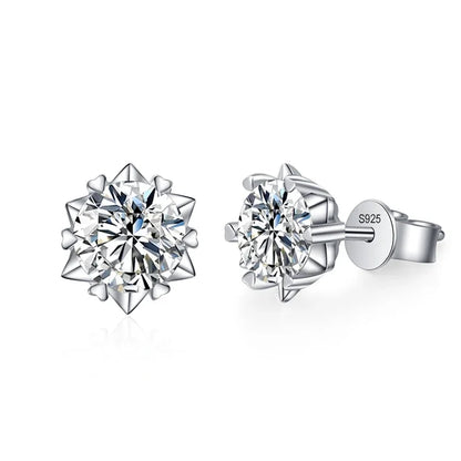 18K WHITE GOLD PLATED VVS1 DIAMOND MOISSANITE - BLOSSOM SHINE EARRINGS