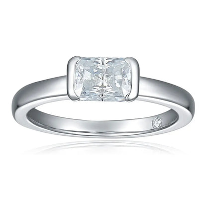 18K WHITE GOLD PLATED VVS1 DIAMOND MOISSANITE - SOLITAIRE RING