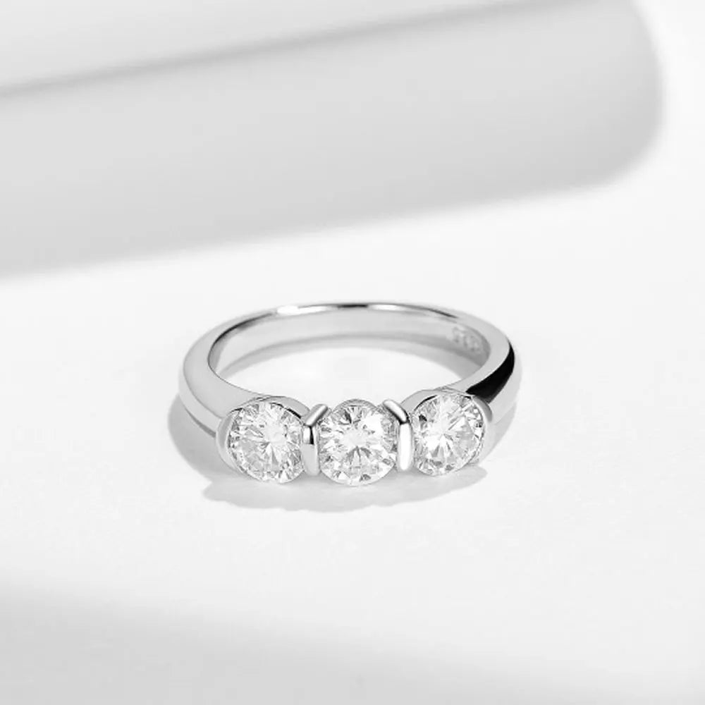 18K WHITE GOLD PLATED VVS1 DIAMOND MOISSANITE - WHITE RING