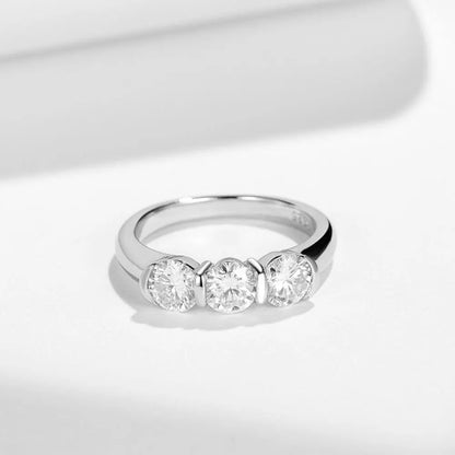 18K WHITE GOLD PLATED VVS1 DIAMOND MOISSANITE - WHITE RING