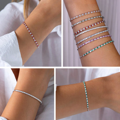 SILVER FINE - AQUAMARINE BRACELET