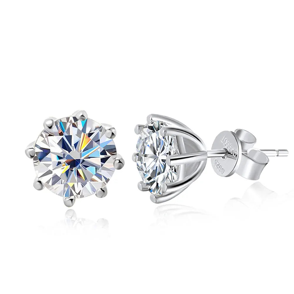 18K WHITE GOLD PLATED VVS1 DIAMOND MOISSANITE - SHINE EARRINGS