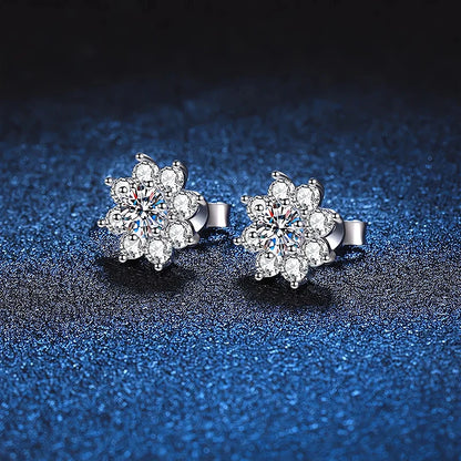 18K WHITE GOLD PLATED VVS1 DIAMOND MOISSANITE - MYSTIC PETALS EARRINGS