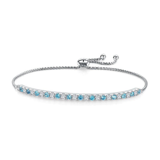 SILVER FINE - BLUE TOPAZ BRACELET