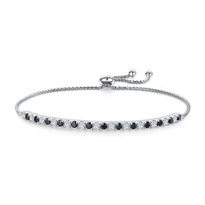 SILVER FINE - BLACK MOISSANITE BRACELET