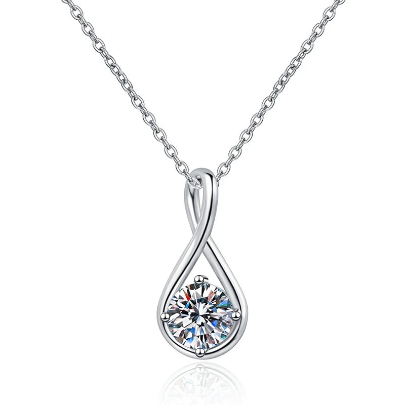 18K WHITE GOLD PLATED VVS1 DIAMOND MOISSANITE - 1CT  ETERNITY NECKLACE